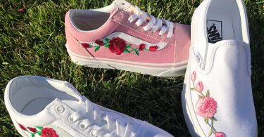 Custom Rose Embroidered Vans