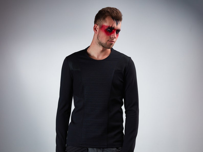 Cyberpunk sweater thumbhole sleeves futuristic clothing  CC1
