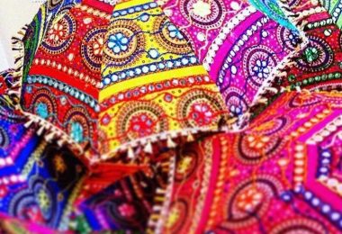 Decorative Umbrellas Indian Hand Embroidered Cotton Wedding