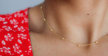 Delicate Gold Necklace   Satellite Bead Necklace  Dainty