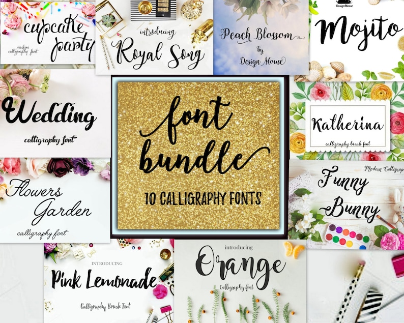 Font fonts swirly font Bundle Calligraphy Font Cricut font