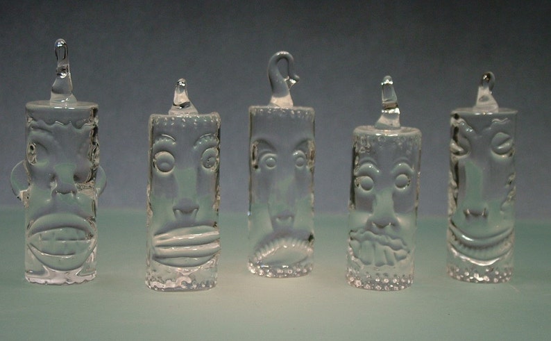 Hand Blown and Sculpted Tiki Ornament