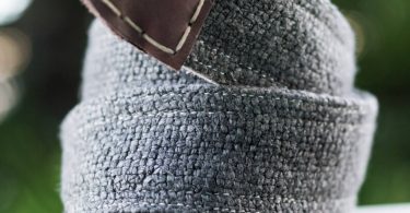 Hand Made Guitar Strap Chunky Grey One of a kind  Hand