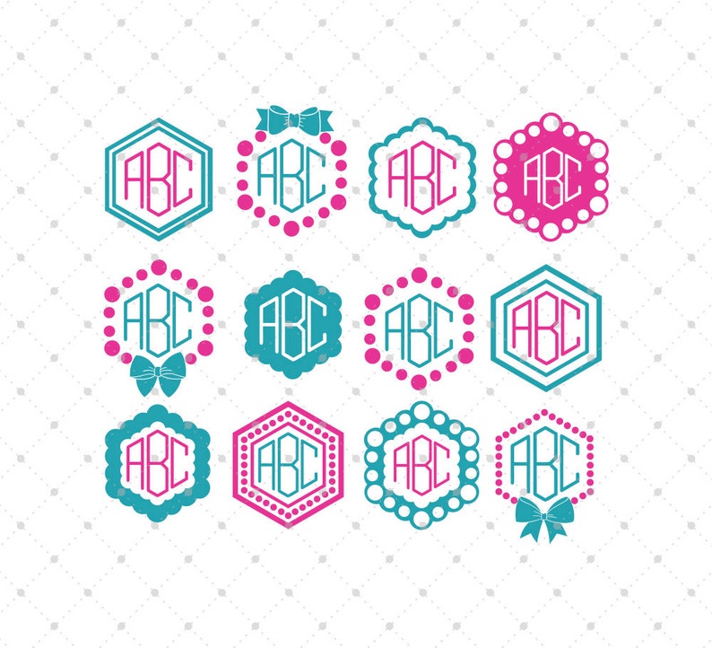 Hexagon frame svg Hexagon monogram frame svg Hexagon svg