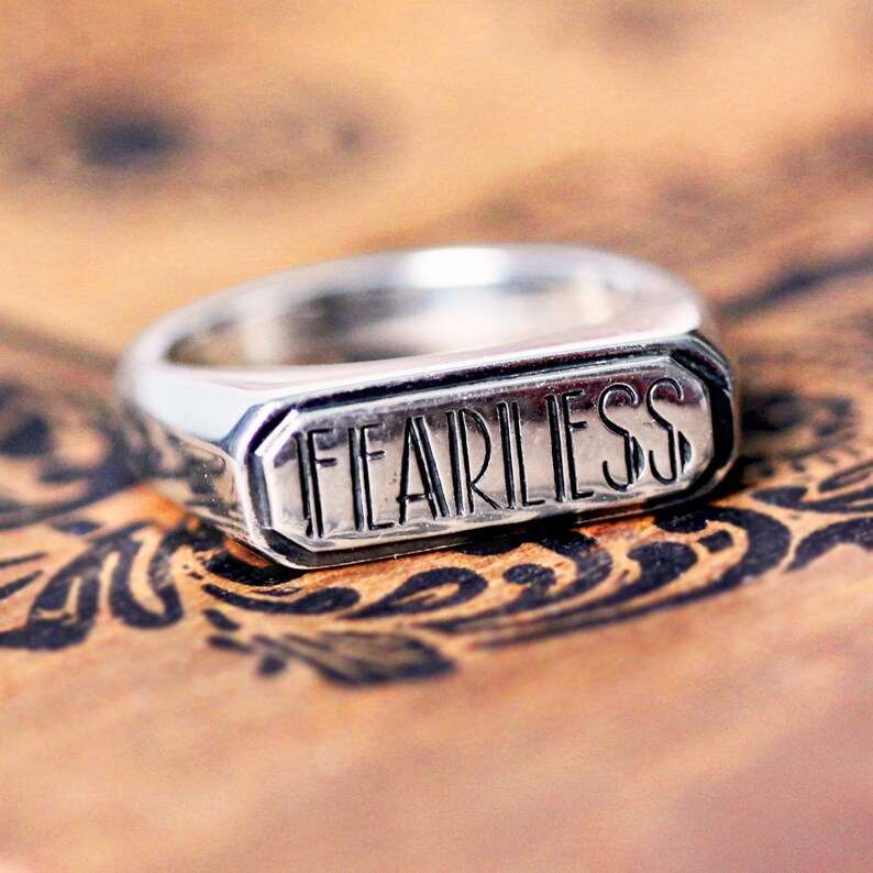 Modern silver signet ring womens signet ring custom signet