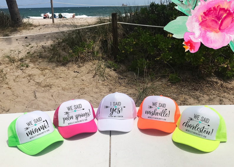 NEON We Said Bachelorette Party Hat / Totally Customizable