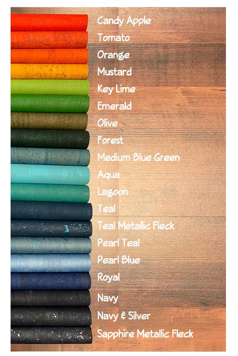 Natural Cork Fabric  Many Colors Available