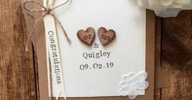 Personalised Wedding Card / Hand Stamped Card / Mr & Mrs Card