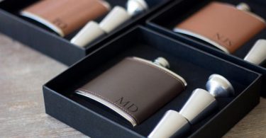 Personalized Leather Groomsmen Flask Wedding Party Gift
