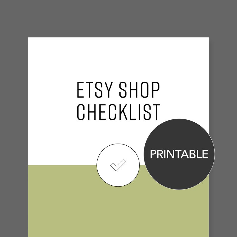 Printable Etsy Shop Help Checklist Worksheet Shop Critique