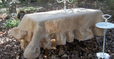 Ruffled Burlap Tablecloth Custom Sizes Ruffled Tablecloth