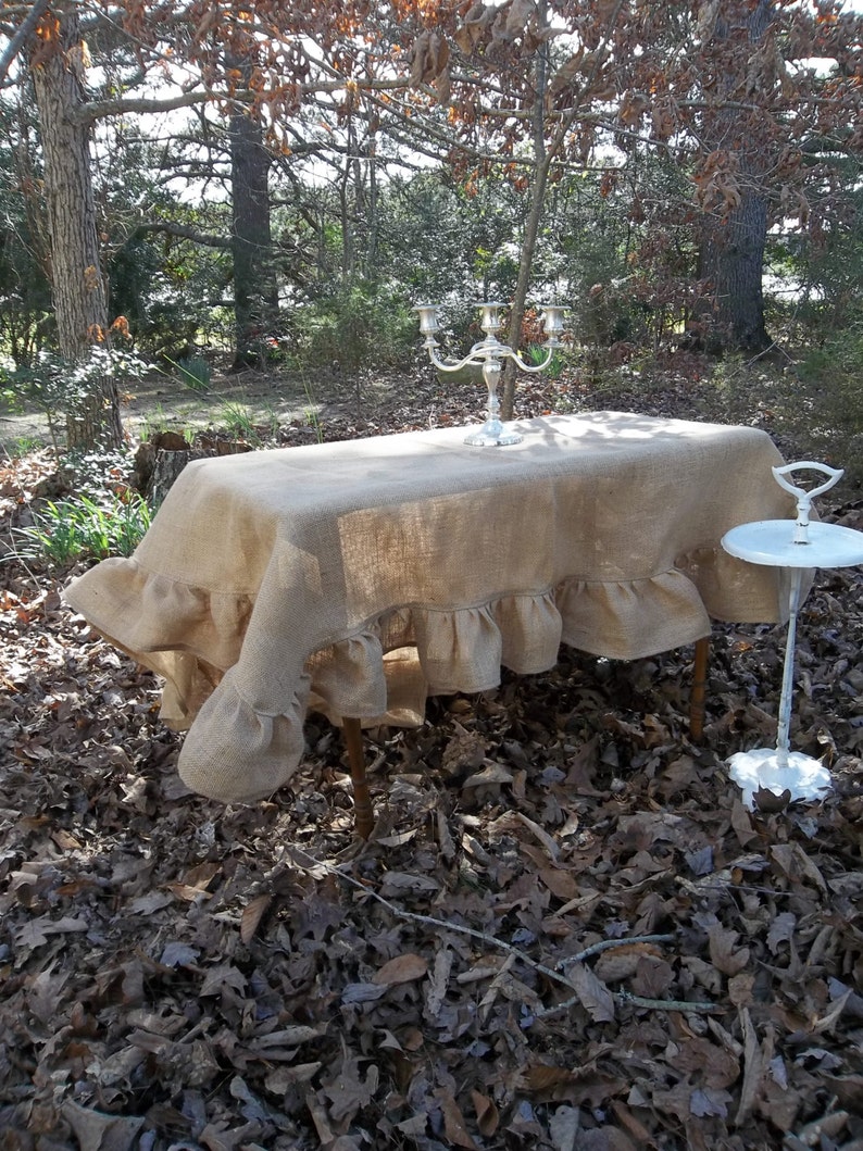 Ruffled Burlap Tablecloth Custom Sizes Ruffled Tablecloth