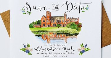 Save the Date Cards // Custom Illustrated Venue Save the Dates