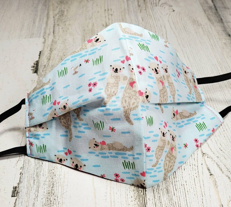 Sea Otters Double Layer Handmade Fashion Face Cover Mask