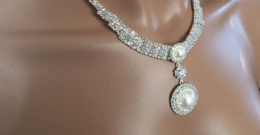 Style fashion Bridal jewelry set Pearl pendant rhinestone