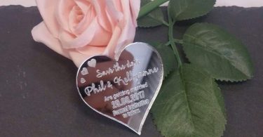 Wedding Save The Date Magnets  Mirror Acrylic Heart Style
