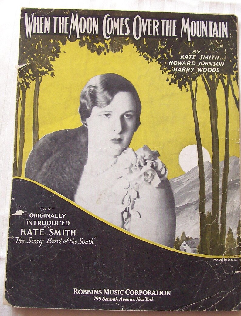 When The Moon Comes Over The Mountain Vintage Piano Sheet