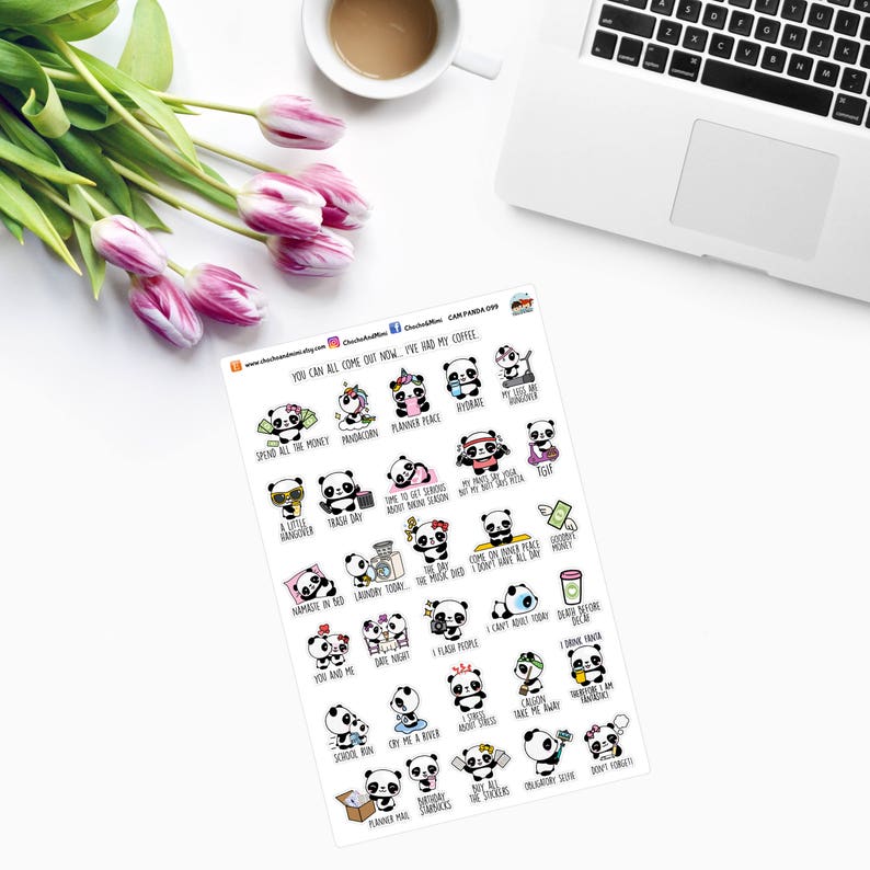 Amanda The Panda  MY FAVOURITES  Planner Stickers CAM Panda