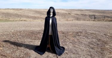 Black Cloak Cape Fleece Hooded Renaissance Medieval Gothic
