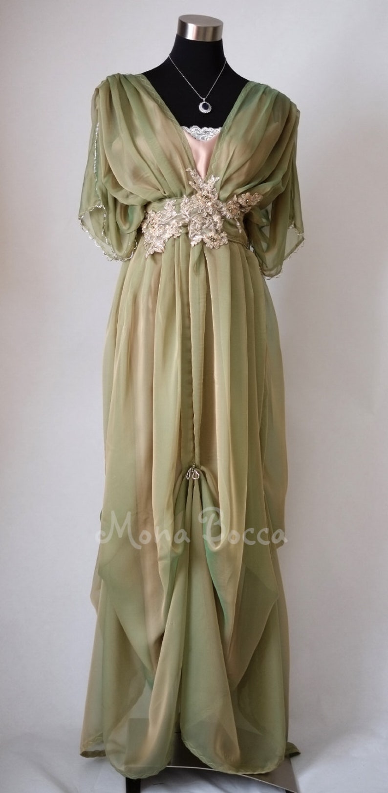 Edwardian dress Downton Abbey inspired. Alternative Green
