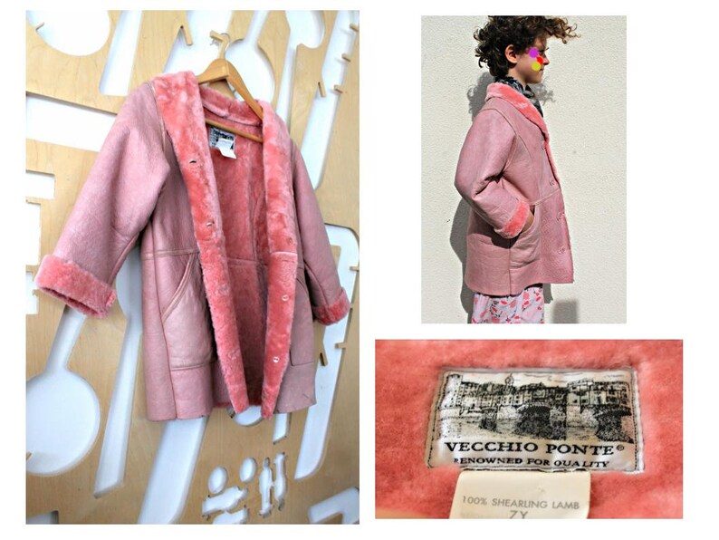 Fur coat Shearling coat Sheepskin coat Girl coat Child coat