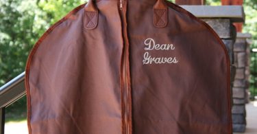 Monogrammed Garment Bag Mocha Canvas