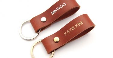 Retro personalized Italian leather keyring Customized Leather