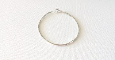Silver bracelet bar bracelet noodle bracelet seed bead