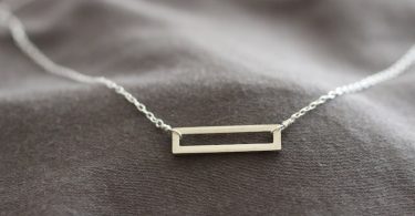 Simple Silver Necklace Sterling Silver Necklace Rectangle