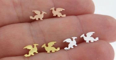 Tiny Dragon Earrings in Sterling Silver Dragon Earrings